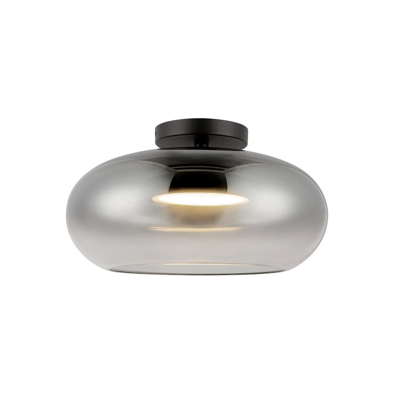 Kuzco Lighting SF62014-BK/SM LED Semi-Flush Mount, Black/Smoked