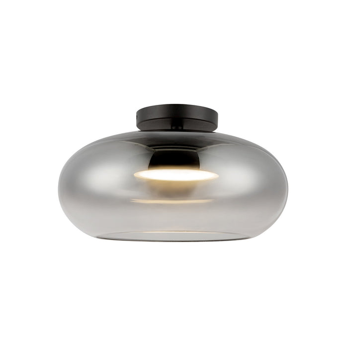 Kuzco Lighting SF62014-BK/SM LED Semi-Flush Mount, Black/Smoked