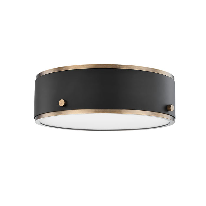 Troy Lighting C8312-PBR/SFB LED Flush Mount, Patina Brass And Soft Off Black
