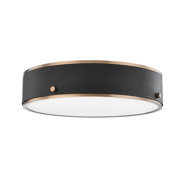 Troy Lighting C8316-PBR/SFB LED Flush Mount, Patina Brass And Soft Off Black