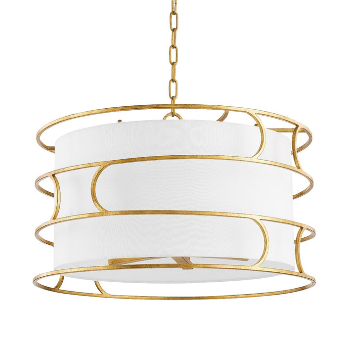 Troy Lighting F8125-VGL Five Light Chandelier, Vintage Gold Leaf