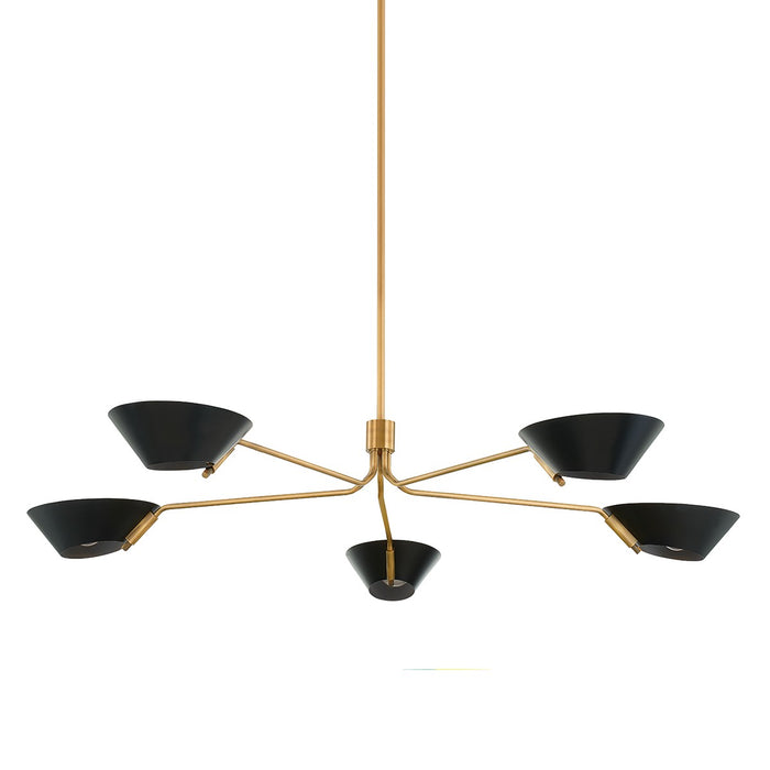 Troy Lighting F8163-PBR/SBK Five Light Chandelier, Patina Brass/Soft Black