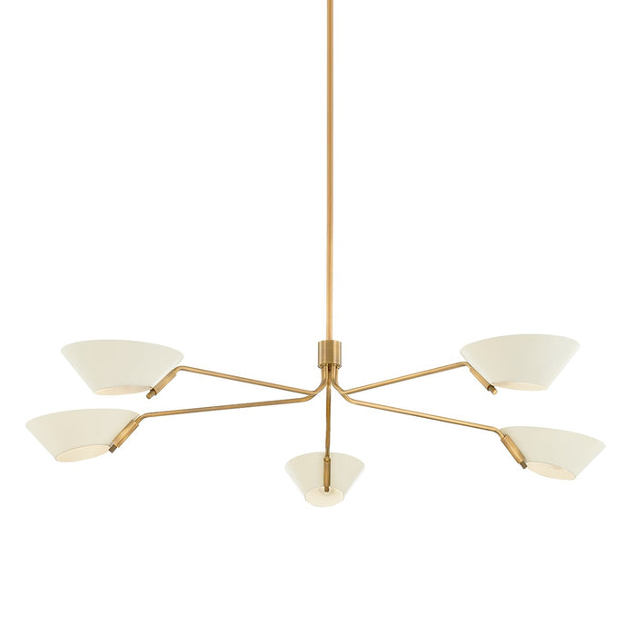 Troy Lighting F8163-PBR/SSD Five Light Chandelier, Patina Brass And Soft Sand