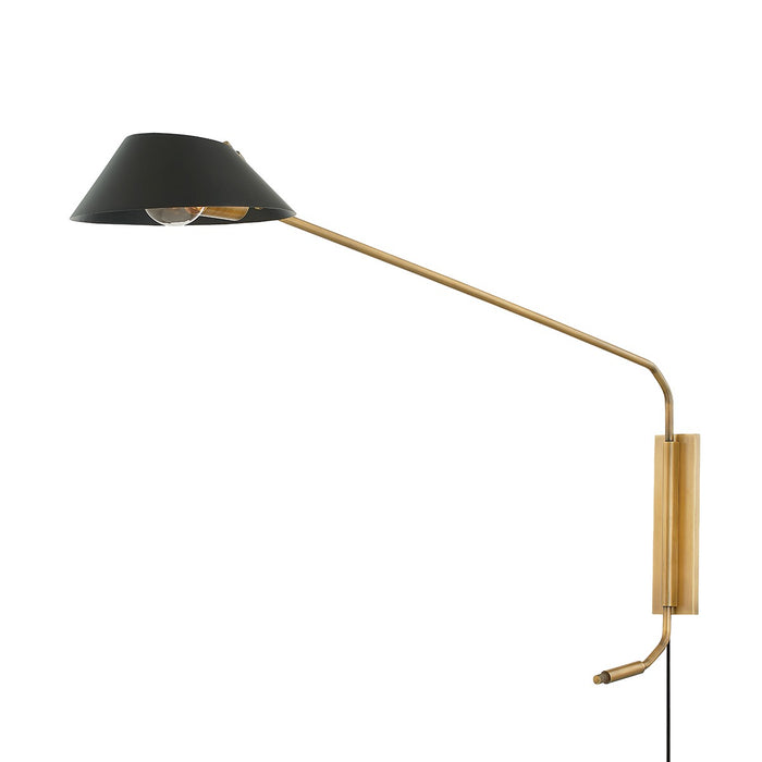 Troy Lighting PTL8128-PBR/SBK One Light Wall Sconce, Patina Brass/Soft Black
