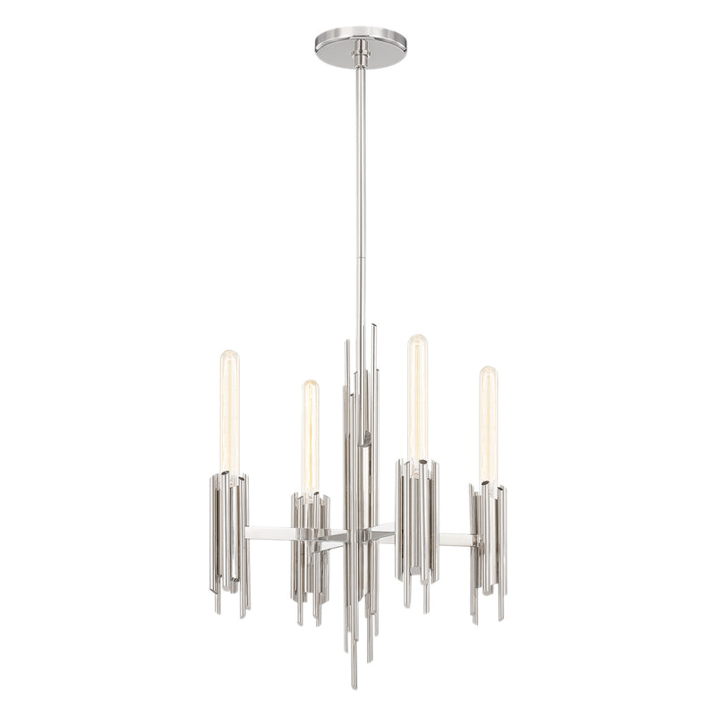Alora CH335019PN Four Light Chandelier, Polished Nickel