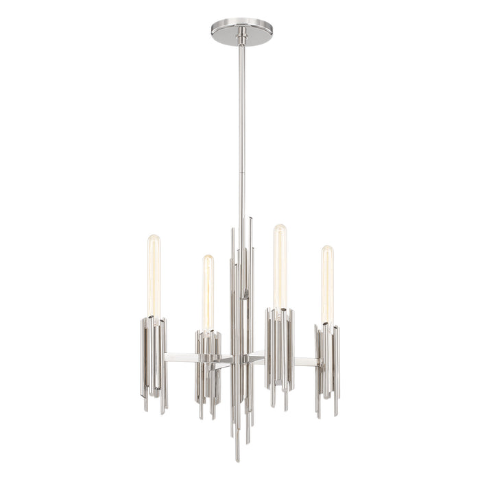 Alora CH335019PN Four Light Chandelier, Polished Nickel