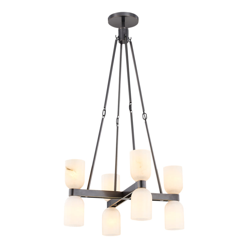 Alora CH338822UBAR Eight Light Chandelier, Urban Bronze/Alabaster