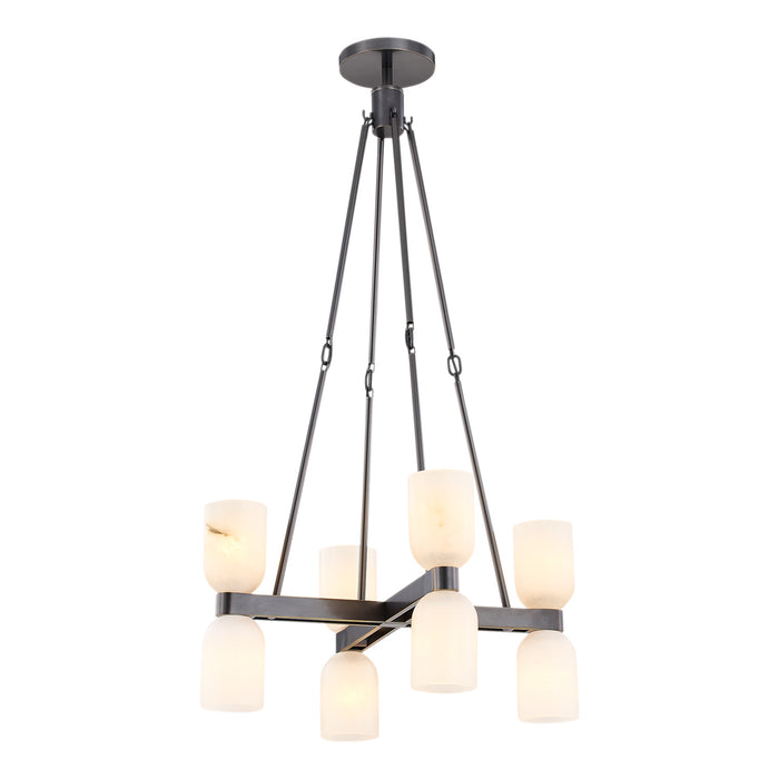 Alora CH338822UBAR Eight Light Chandelier, Urban Bronze/Alabaster