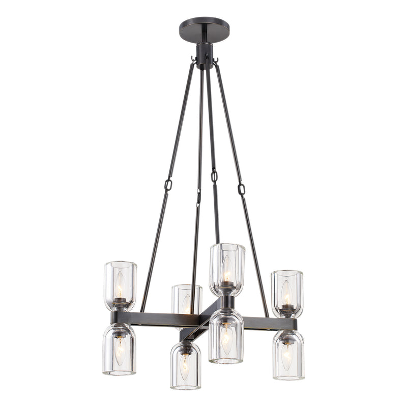 Alora CH338822UBCC Eight Light Chandelier, Clear Crystal/Urban Bronze