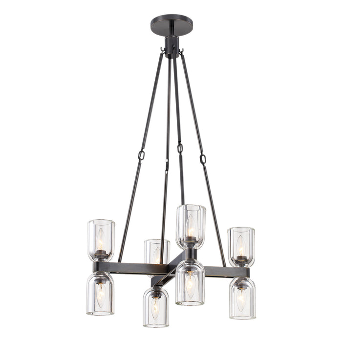 Alora CH338822UBCC Eight Light Chandelier, Clear Crystal/Urban Bronze
