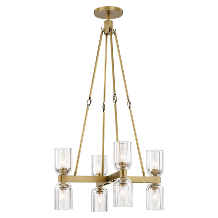 Alora CH338822VBCC Eight Light Chandelier, Clear Crystal/Vintage Brass