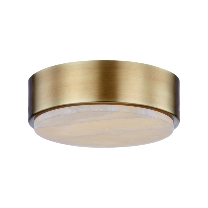 Alora FM325108VBAR LED Flush Mount, Vintage Brass/Alabaster