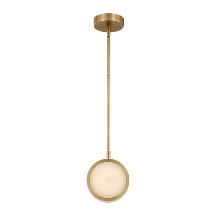 Alora PD325106VBAR LED Pendant, Vintage Brass/Alabaster