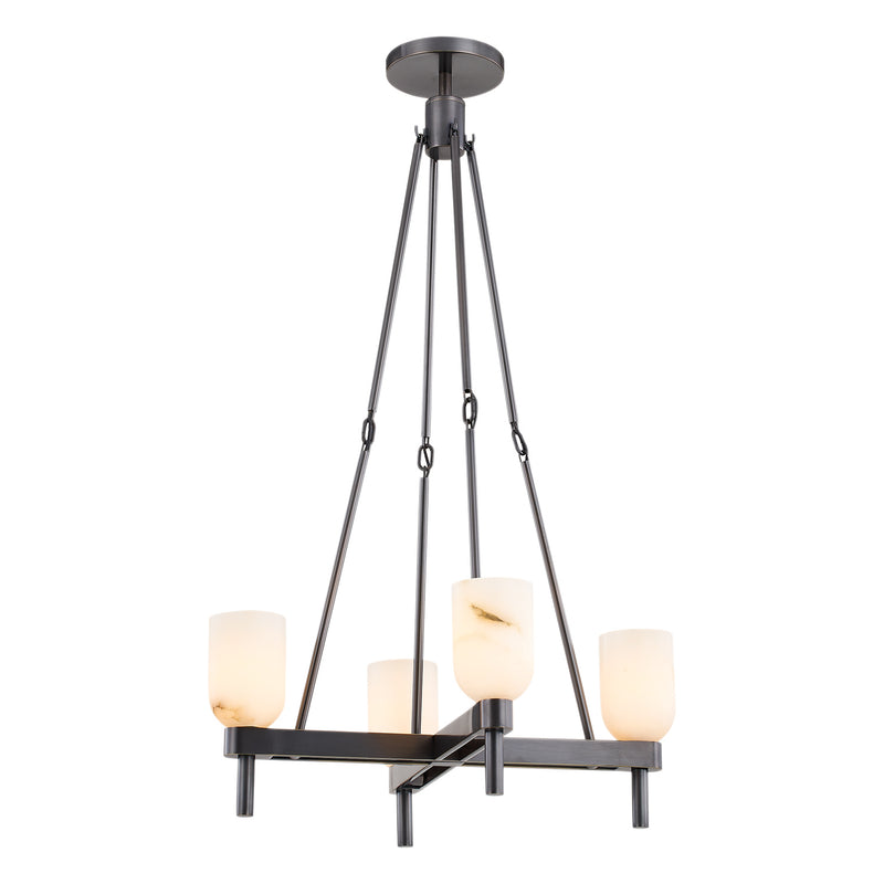 Alora PD338422UBAR Four Light Pendant, Urban Bronze/Alabaster