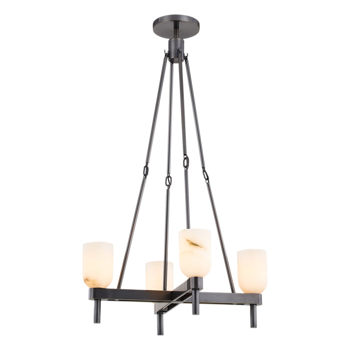 Alora PD338422UBAR Four Light Pendant, Urban Bronze/Alabaster