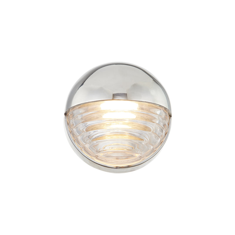 Alora WV330106PNCR LED Vanity, Polished Nickel/Ribbed Glass