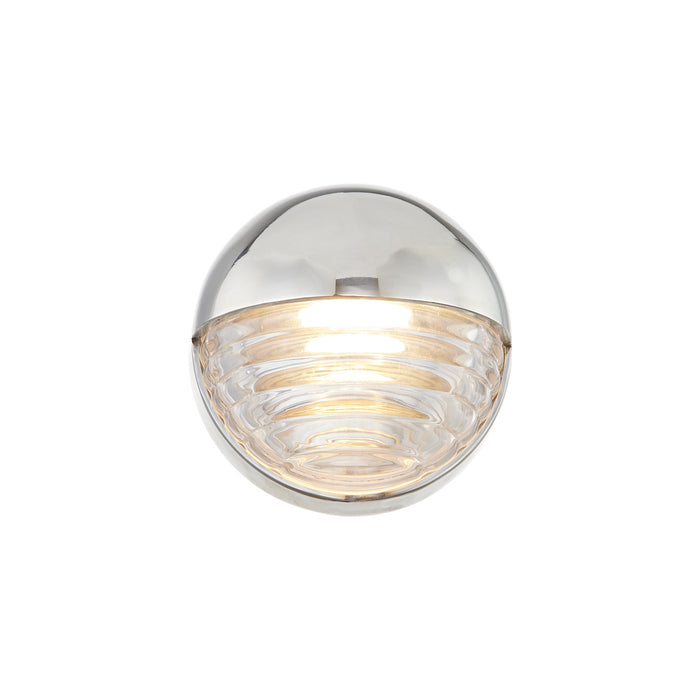 Alora WV330106PNCR LED Vanity, Polished Nickel/Ribbed Glass