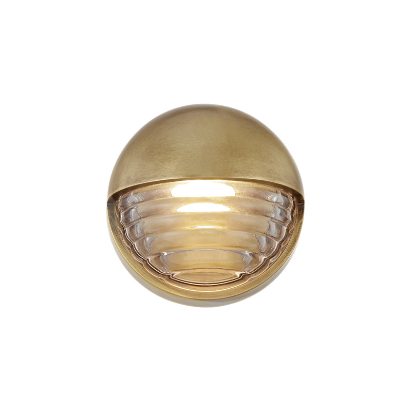 Alora WV330106VBCR LED Vanity, Ribbed Glass/Vintage Brass