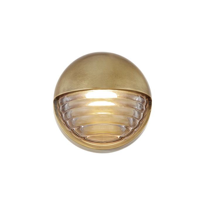 Alora WV330106VBCR LED Vanity, Ribbed Glass/Vintage Brass