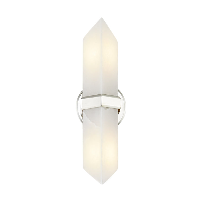 Alora WV334215PNAR Two Light Vanity, Polished Nickel/Alabaster