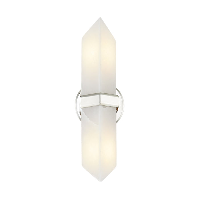 Alora WV334215PNAR Two Light Vanity, Polished Nickel/Alabaster