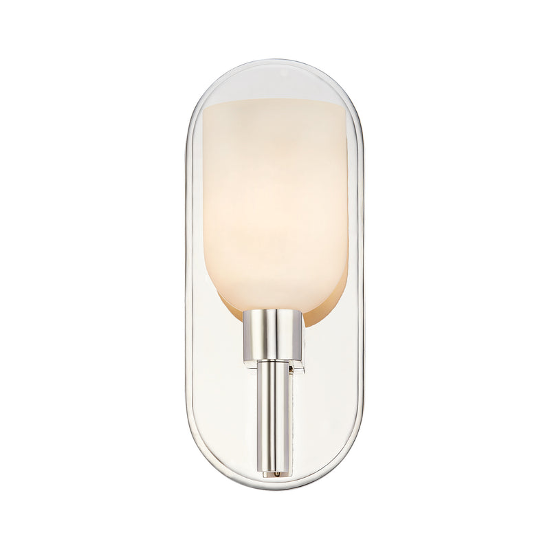 Alora WV338101PNAR One Light Vanity, Polished Nickel/Alabaster