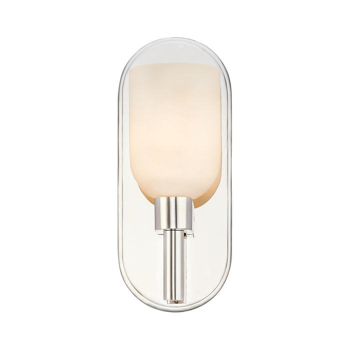 Alora WV338101PNAR One Light Vanity, Polished Nickel/Alabaster