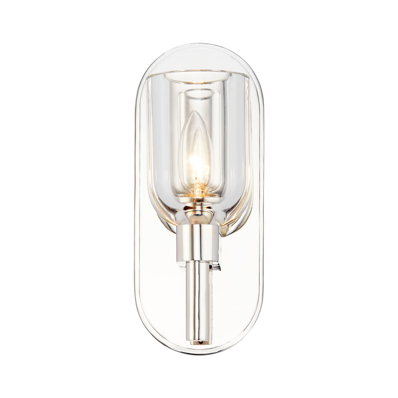 Alora WV338101PNCC One Light Vanity, Clear Crystal/Polished Nickel