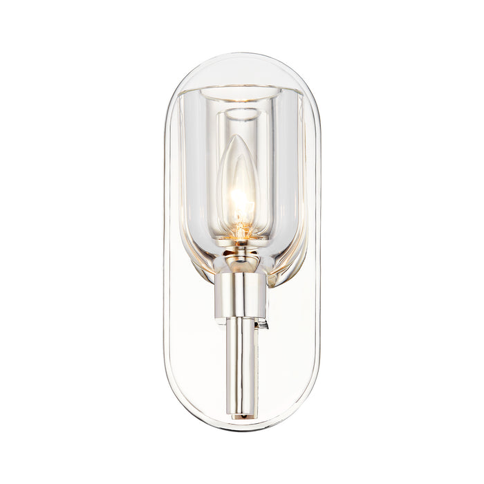 Alora WV338101PNCC One Light Vanity, Clear Crystal/Polished Nickel