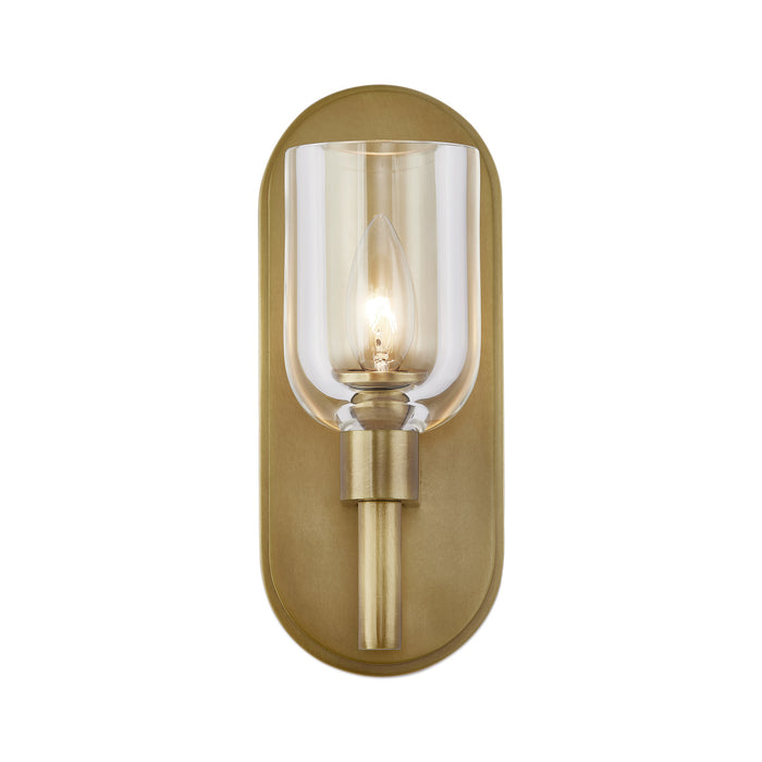 Alora WV338101VBCC One Light Vanity, Clear Crystal/Vintage Brass