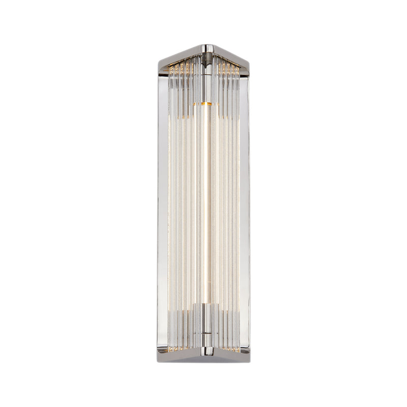 Alora WV339112PNCR LED Vanity, Polished Nickel/Ribbed Glass