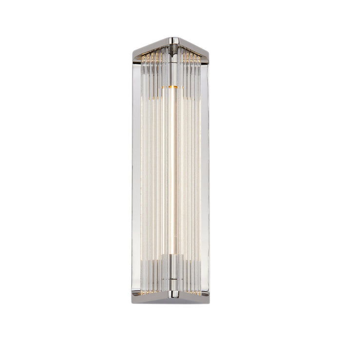 Alora WV339112PNCR LED Vanity, Polished Nickel/Ribbed Glass