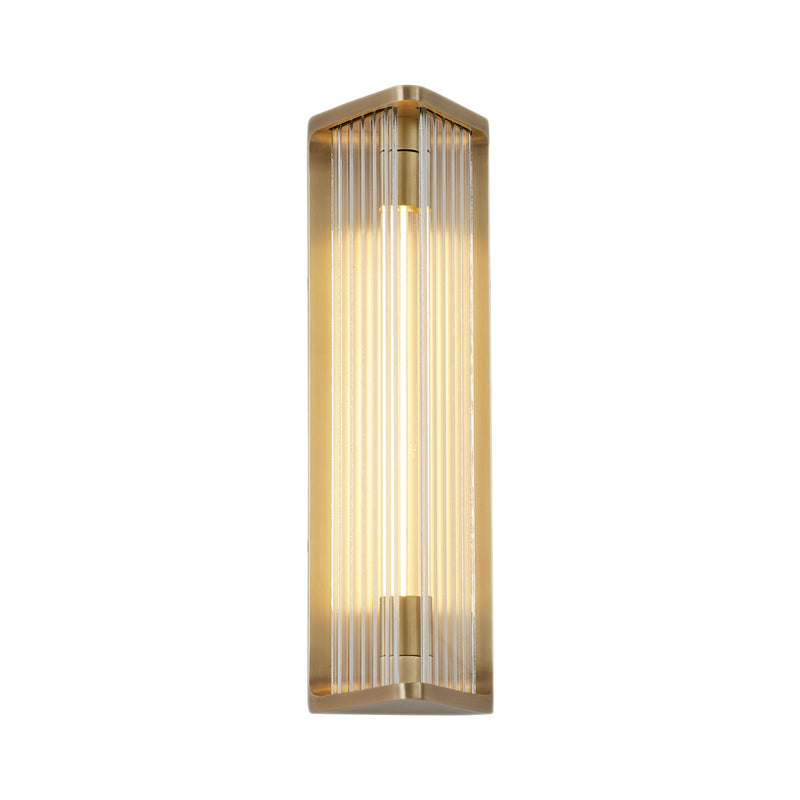 Alora WV339112VBCR LED Vanity, Ribbed Glass/Vintage Brass