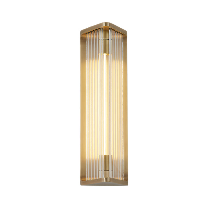 Alora WV339112VBCR LED Vanity, Ribbed Glass/Vintage Brass