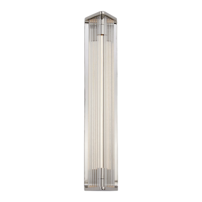 Alora WV339123PNCR LED Vanity, Polished Nickel/Ribbed Glass