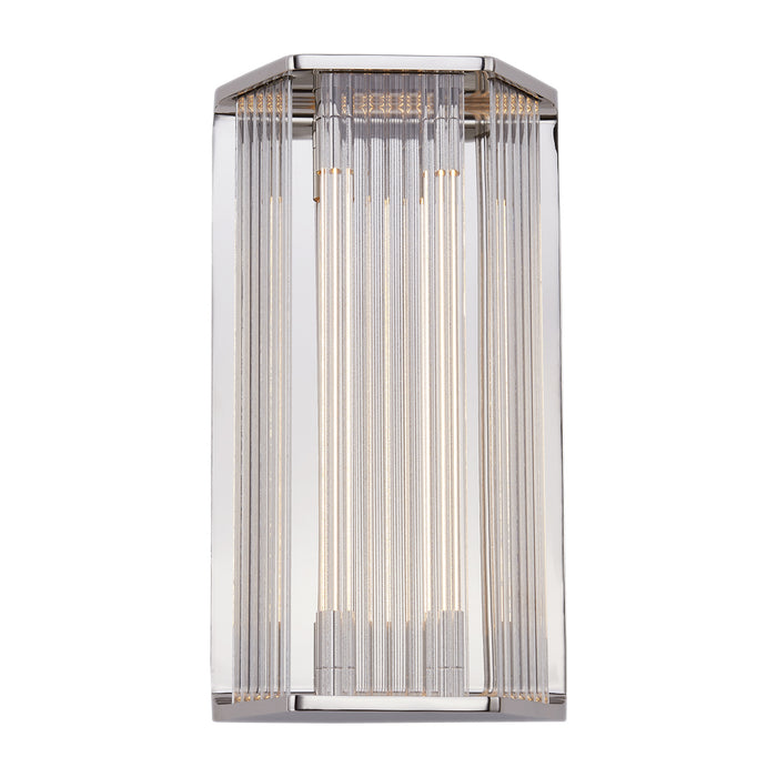 Alora WV339216PNCR LED Vanity, Polished Nickel/Ribbed Glass