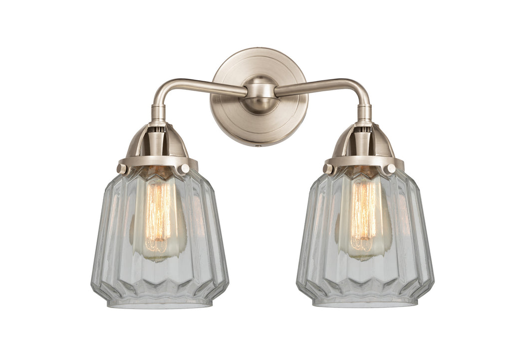 Innovations 288-2W-SN-G142 Two Light Bath Vanity, Brushed Satin Nickel