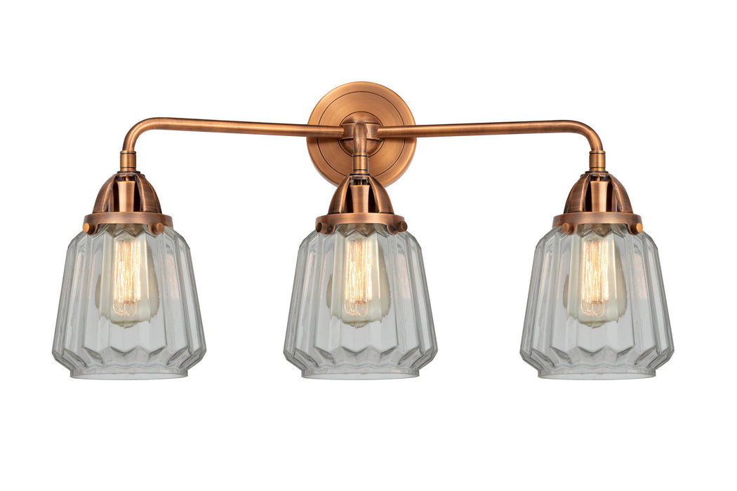 Innovations 288-3W-AC-G142 Three Light Bath Vanity, Antique Copper
