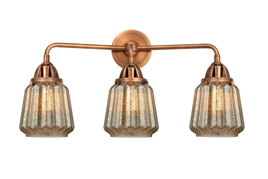 Innovations 288-3W-AC-G146 Three Light Bath Vanity, Antique Copper