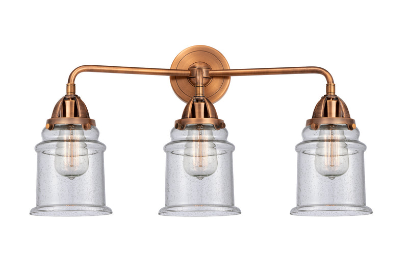 Innovations 288-3W-AC-G184 Three Light Bath Vanity, Antique Copper