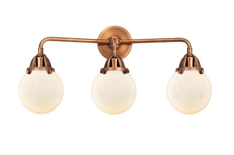 Innovations 288-3W-AC-G201-6 Three Light Bath Vanity, Antique Copper