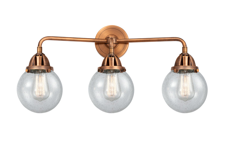 Innovations 288-3W-AC-G204-6 Three Light Bath Vanity, Antique Copper