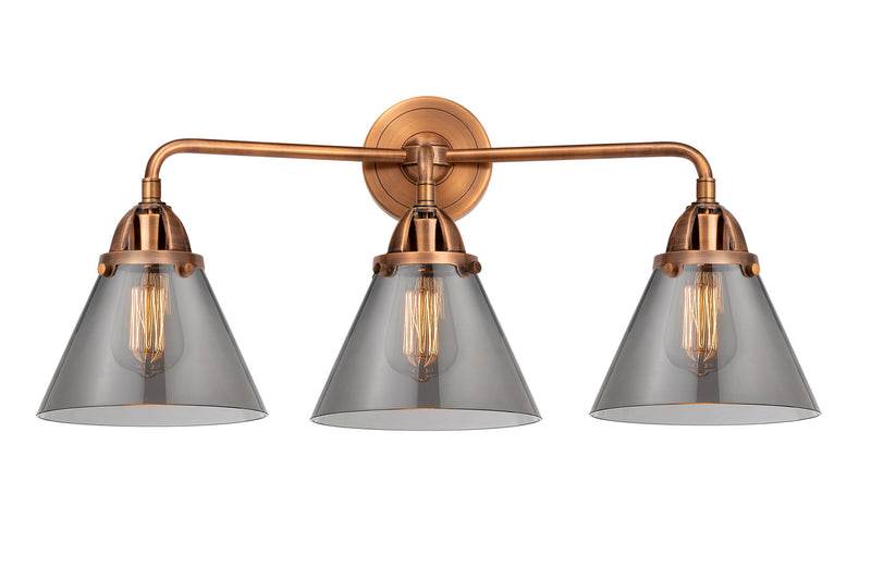 Innovations 288-3W-AC-G43 Three Light Bath Vanity, Antique Copper
