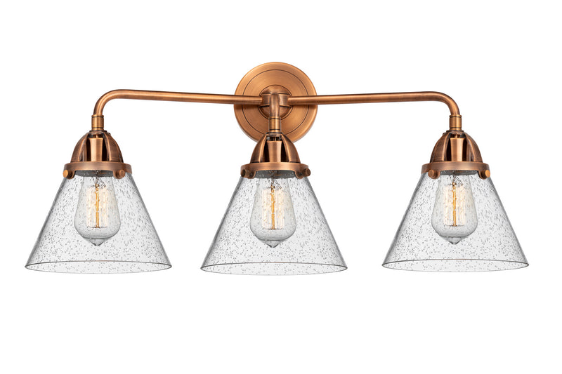 Innovations 288-3W-AC-G44 Three Light Bath Vanity, Antique Copper