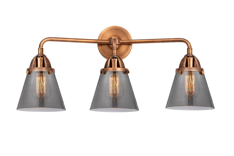 Innovations 288-3W-AC-G63 Three Light Bath Vanity, Antique Copper