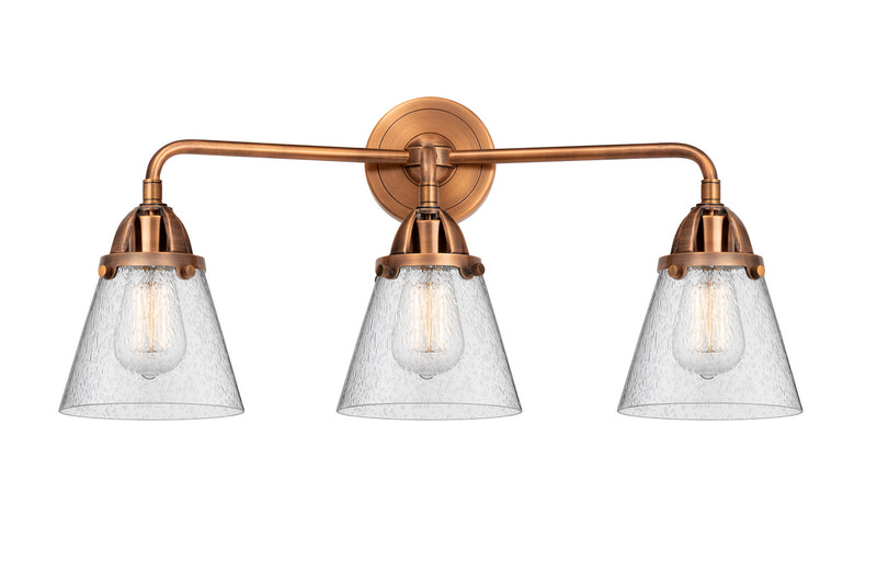 Innovations 288-3W-AC-G64 Three Light Bath Vanity, Antique Copper