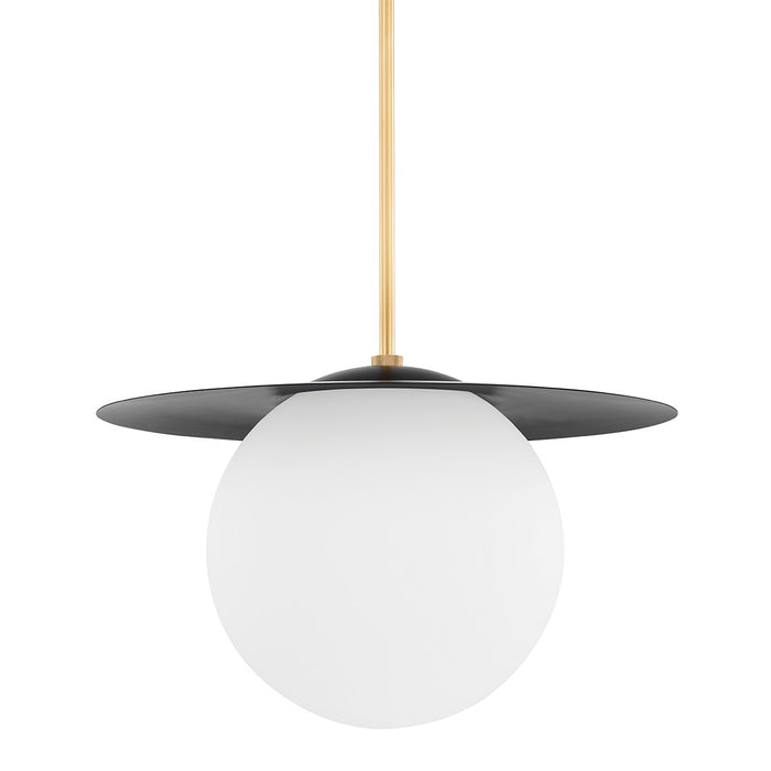 Mitzi H600701L-AGB/SBK One Light Pendant, Aged Brass/Soft Black