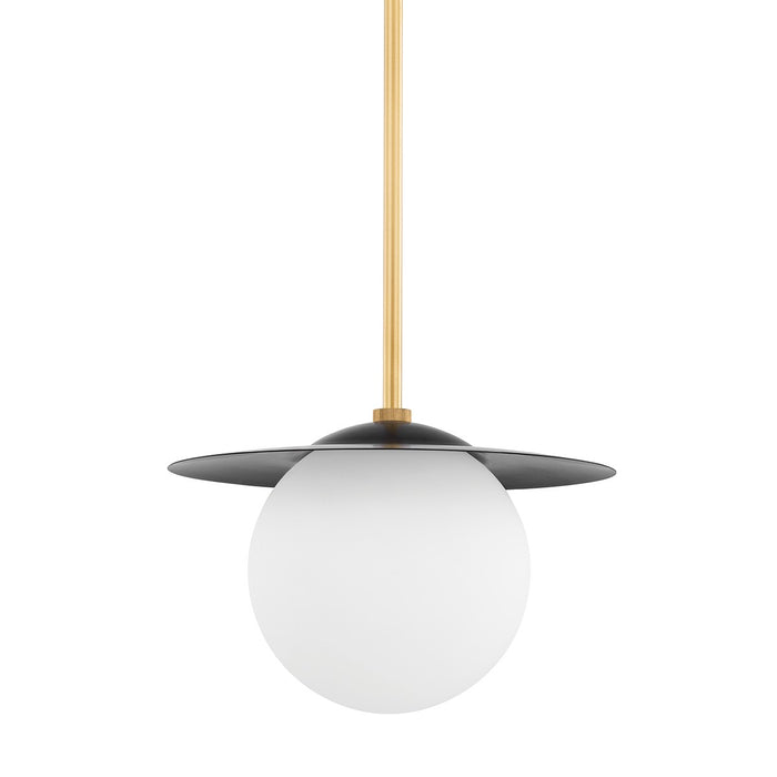 Mitzi H600701S-AGB/SBK One Light Pendant, Aged Brass/Soft Black