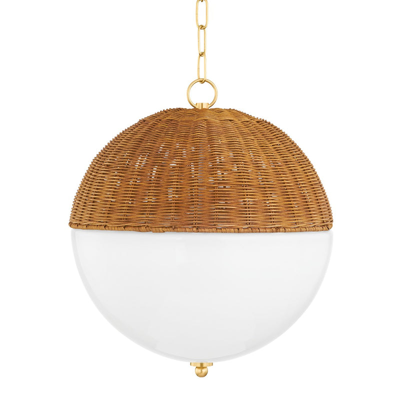 Mitzi H603701L-AGB One Light Pendant, Aged Brass