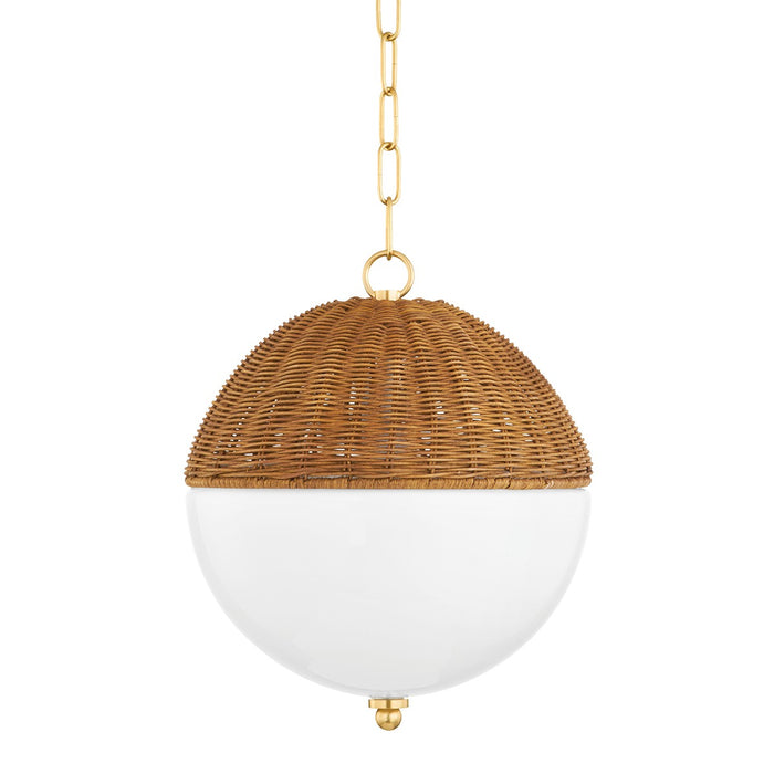 Mitzi H603701S-AGB One Light Pendant, Aged Brass